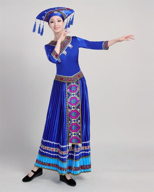 仫佬族演出服56个民族水族僳僳族彝族少数民族舞蹈服舞台服装成人红色